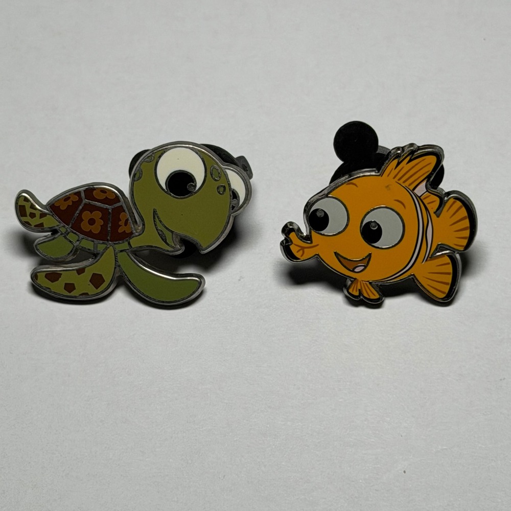 Disney Parks Nemo and Squirt Finding Nemo Trading Pin Set Pixar